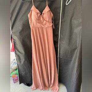 My Michelle Blush Ruffle Maxi Dress